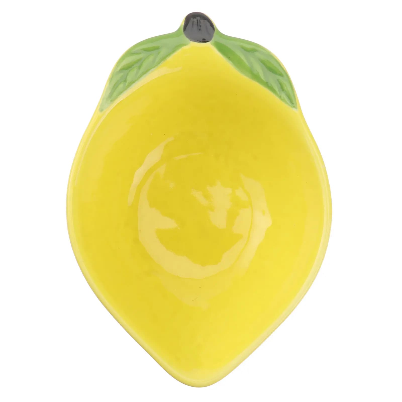 Ceramic Fruit-Shaped Dessert Bowl Lemon Design Small Serving Dish for Snacks Nuts Dried Fruits Appetizers Sauces Home Party