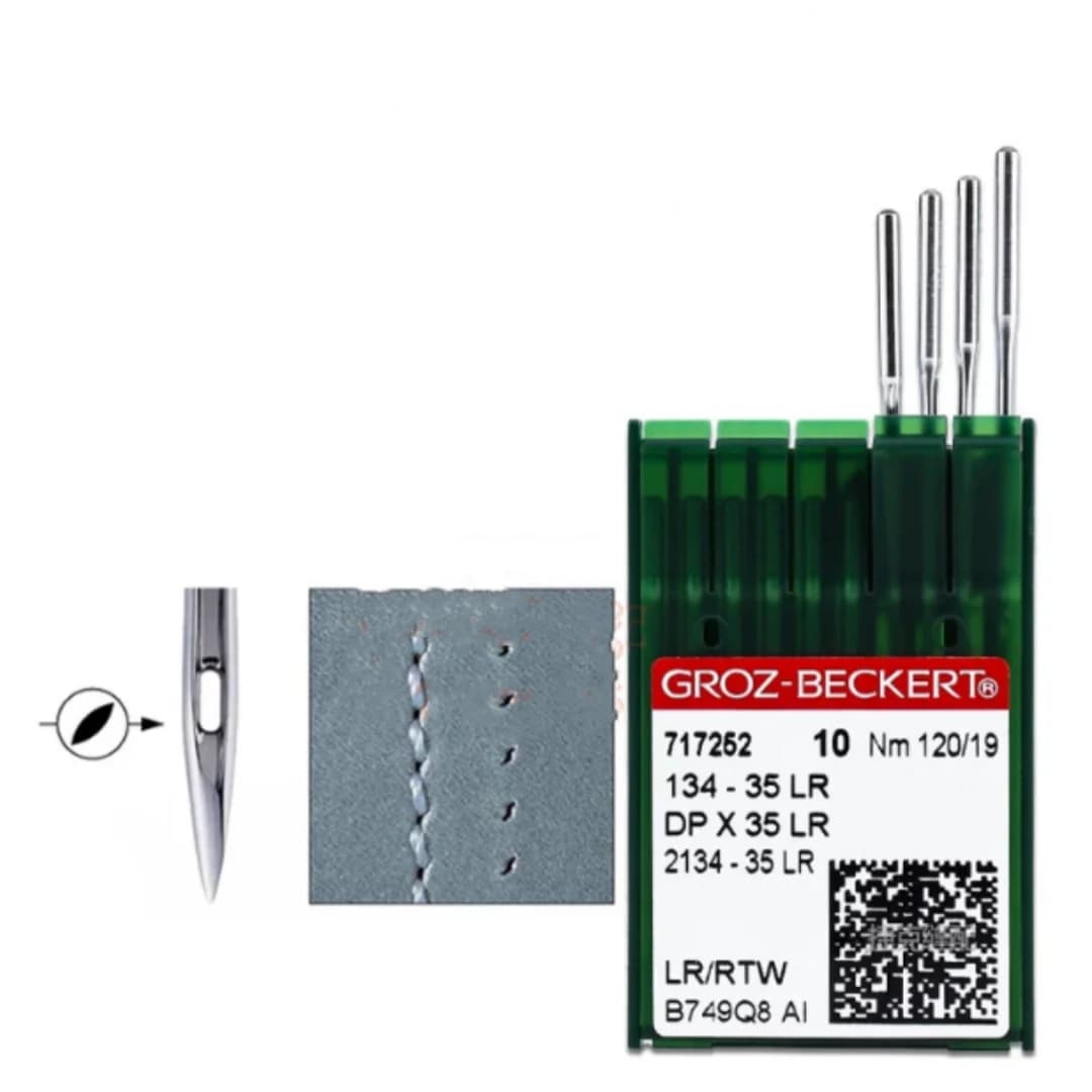 (100 PEZZI) # Ago per macchina da cucire importato tedesco Groz-BECKERT DP×35LR, ago per pelle GROZ DP*35LR 134-35LR, ago lungo