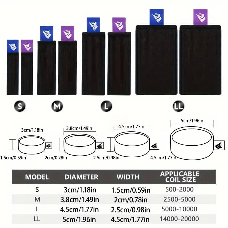 YOTO Set di fasce per mulinello da pesca - Confezione da 4 coperture protettive in nylon per morsetto per bobina, cinghie anti-allentamento per varie dimensioni di mulinello