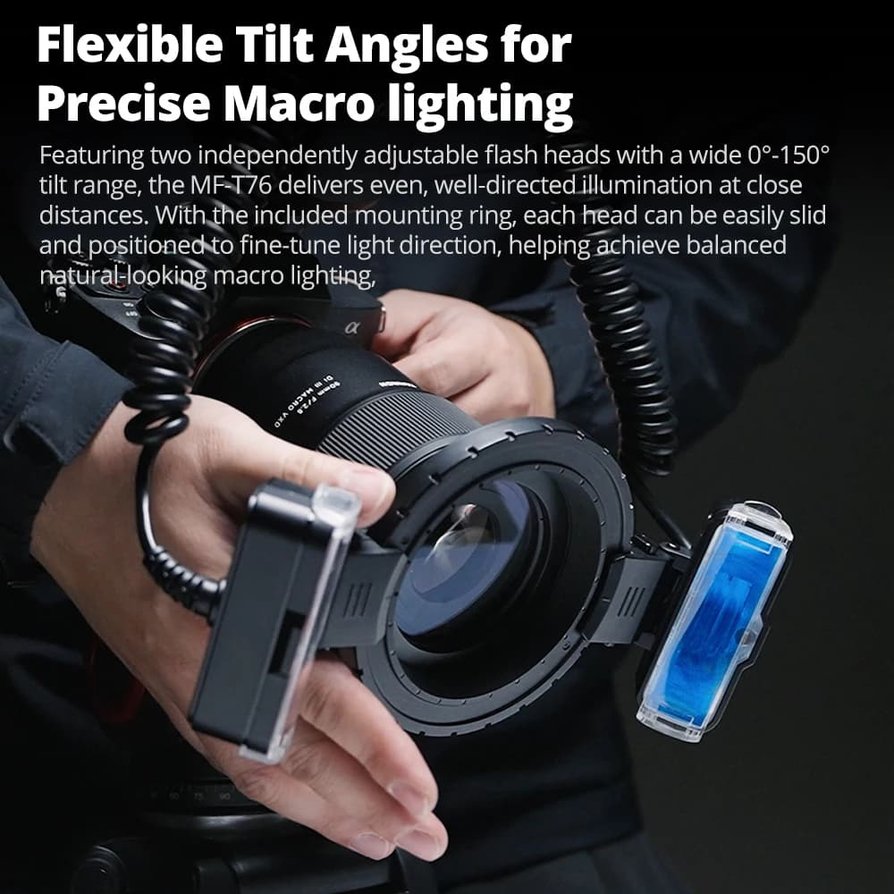 GODOX MF-T76 Dentist Macro Twin Flash TLL HSS Doctor Speedlite LED Light Flash Light With Diffuser For Sony Canon Nikon
