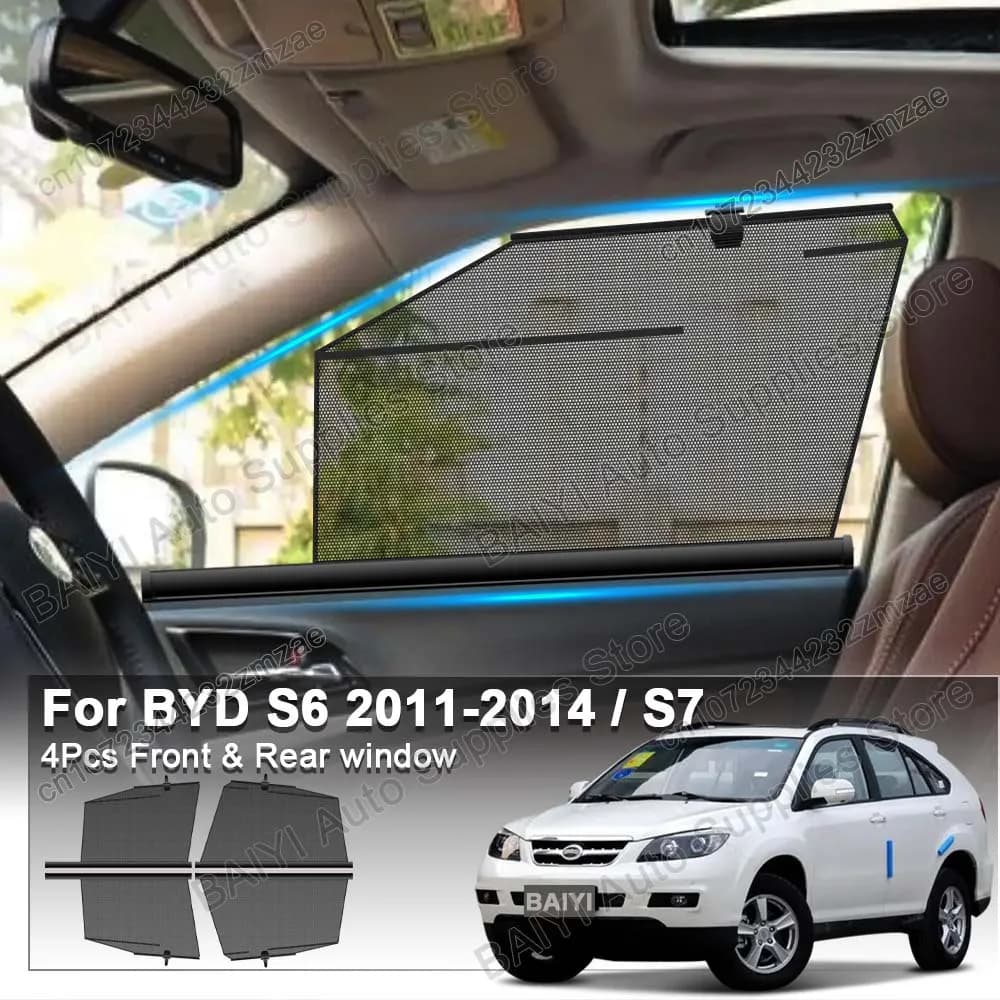 For BYD S7/S6 2011-2014, side blinds for cars, automatic lifting of window blinds, sunshades accessories for interior cars