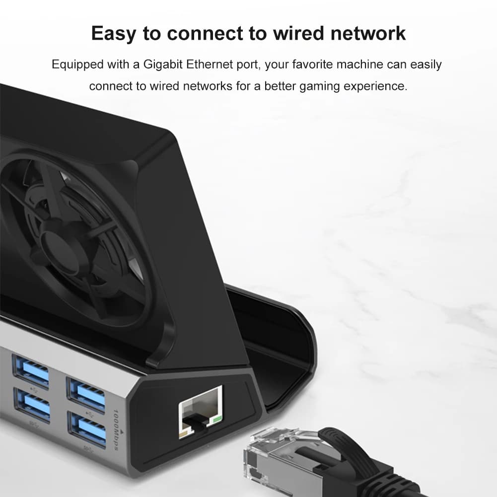 Docking Station USB C 4K 60Hz con Gigabit Ethernet 1000Mbps, Hub USB Tipo C, USB 3.0, 2.0, PD 100W, RJ45 per Steam Deck