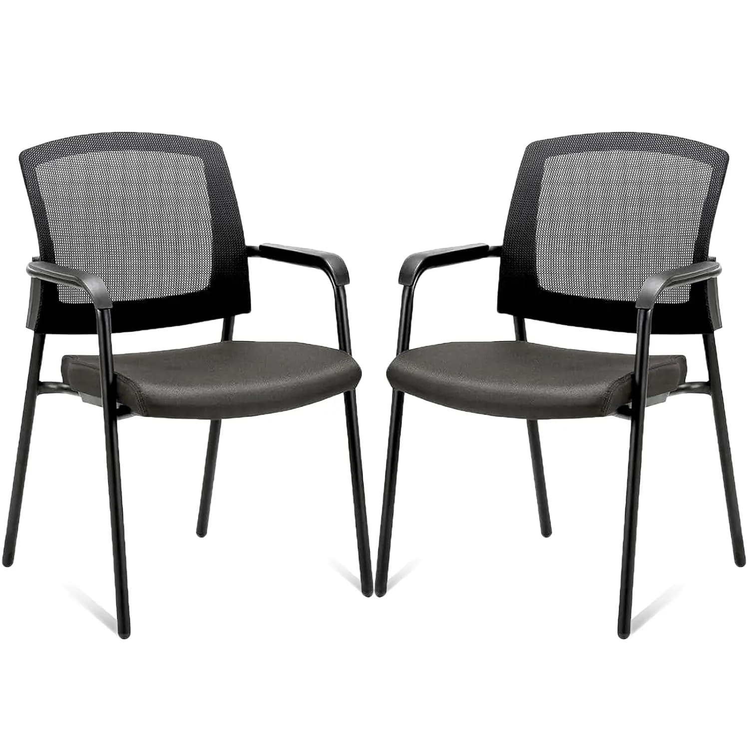 Sedia Ergonomica in Rete per Reception con Braccioli e Seduta Imbottita, Impilabile per Ufficio, Sala Conferenze, Sala d'Attesa, Confezione da 2, Personalizzabile