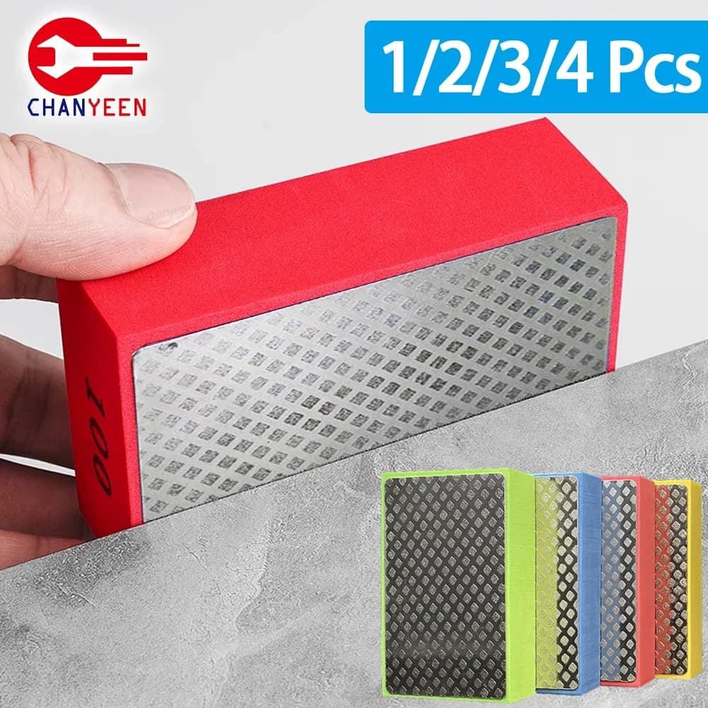 1/2/3/4 pezzi tamponi per lucidatura a mano diamantati piastrelle in vetro abrasivo blocco di molatura pad pietra marmo ceramica disco abrasivo lucidatore strumenti
