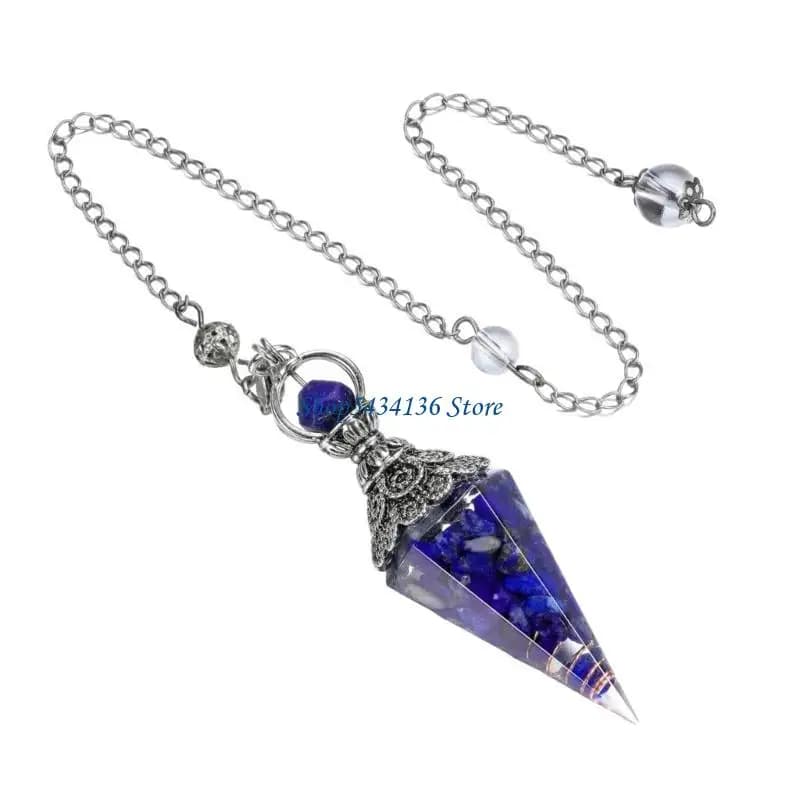 H7ED Pendoli in pietra curativa con lazuli, decorazione con pendenti in cristallo a forma esagonale per regalo guida