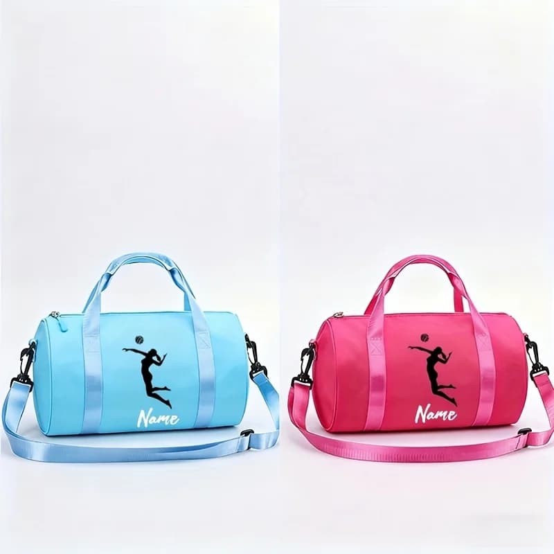 Customize a Personalized Name Handheld Travel Bag, Featuring a Trendy And Vibrant Volleyball Spike Print for Outdoor Use. This S