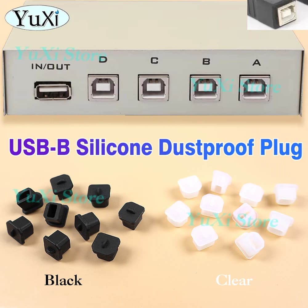 For USB B Silicone Rubber Holes Dust Cover for USB-B 2.0 Female Door Dust Cover for Soft Buttons