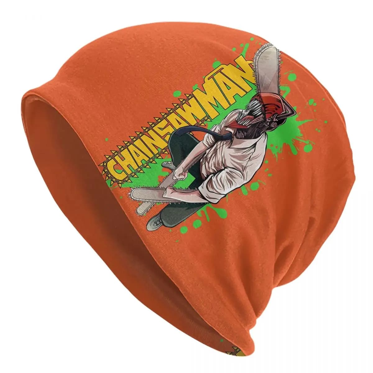 Anime Chainsaw Man Bonnet Hat Vintage Outdoor Skullies Beanies Hats Unisex Warm Dual-use Caps