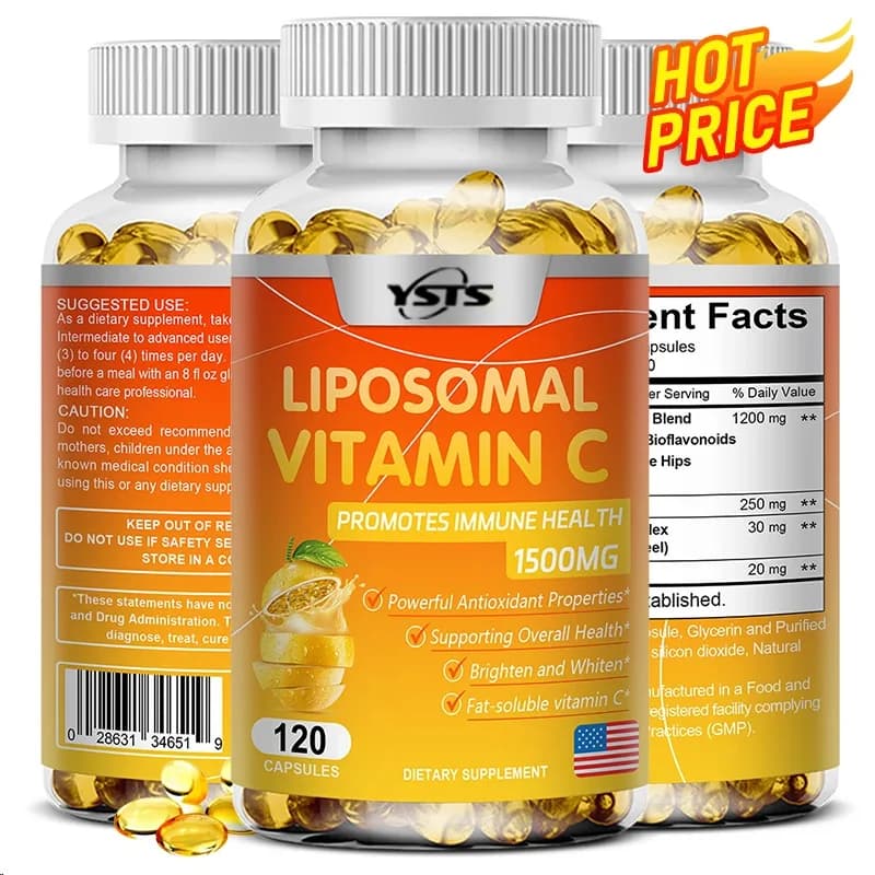 Capsule lipossomali di vitamina C: promuove la produzione di collagene, supportano la pelle, la salute immunitaria, potente antiossidante