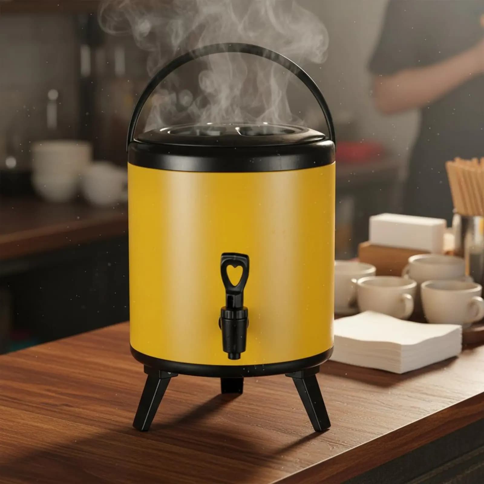 Dispenser per Bevande Isolato in Acciaio Inox con Ampia Apertura e Rubinetto Portatile