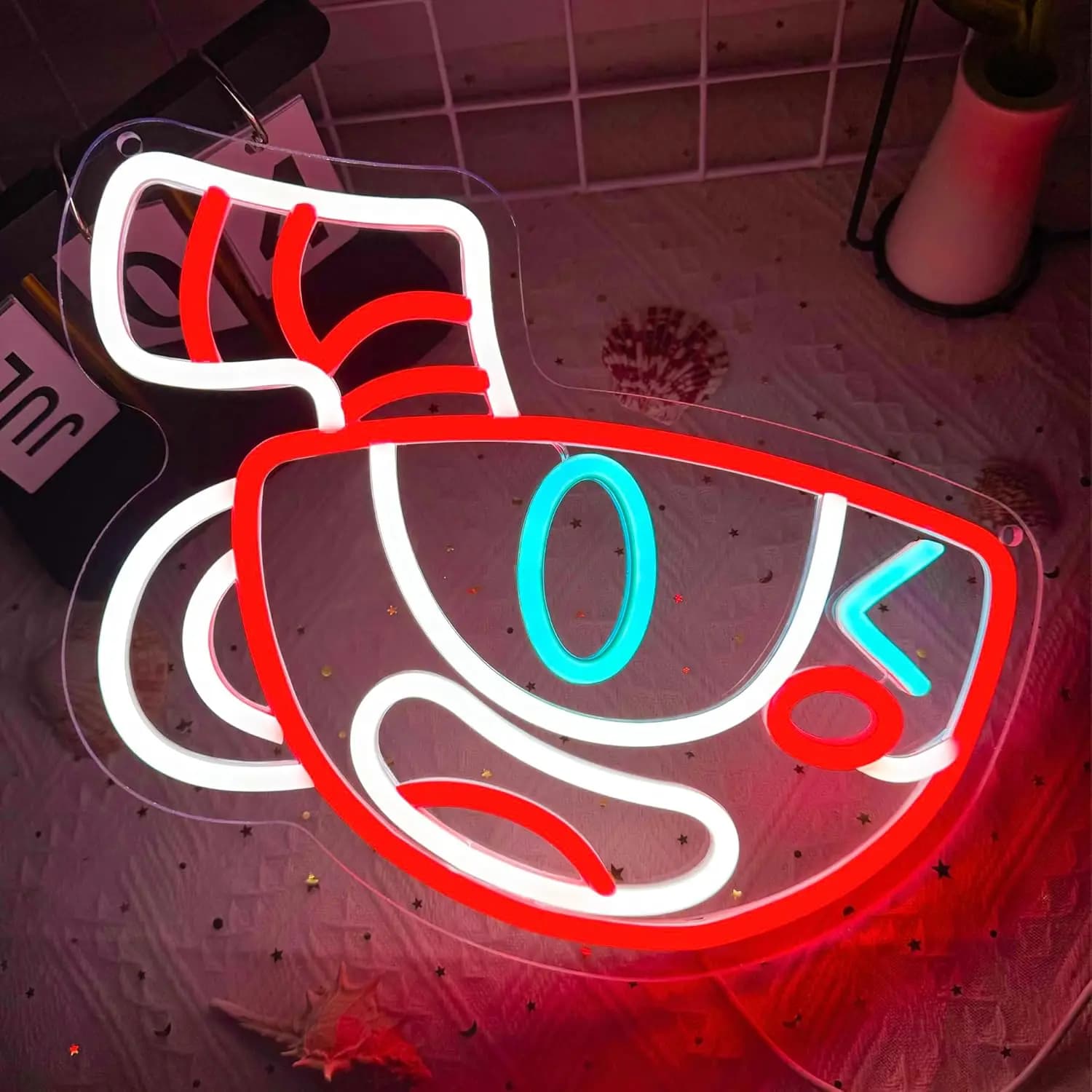 Insegna al Neon Decorativa per Feste e Festival, Luce Curativa Trendy Fai-da-Te, USB Portatile, Terapia Luminosa in Movimento
