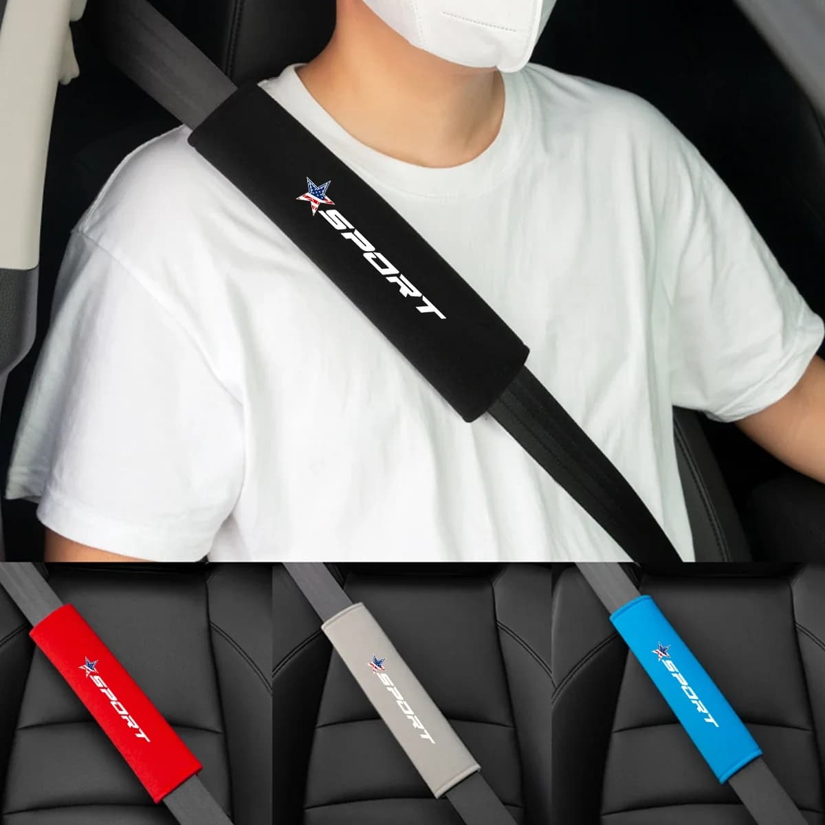 2 pcs Soft Fluff car seat belt cover safety belts shoulder protection for Chevrolet Cruze Ford Focus 3 4 Fiest Toyota Tesla Honda