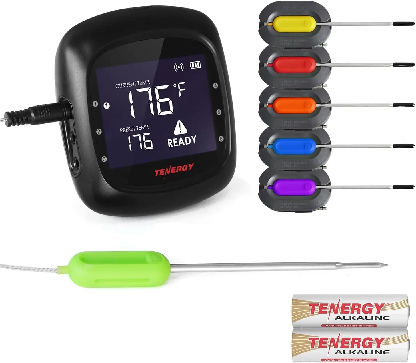 6-Probe Bluetooth BBQ Thermometer with App Control & Carrying Case