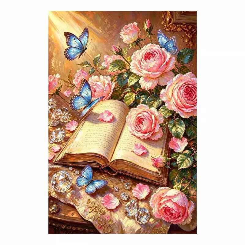 9CT 11CT DIY Cross Stitch Kit Butterfly Book Embroidery Chinese Style Printed Set with Thread Needlework for Home Crafts