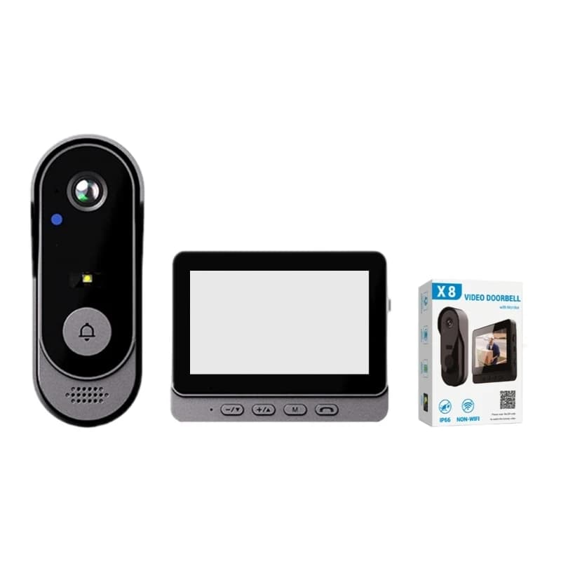 U55D Video Doorbell Camera, Waterproof Video Doorbell, Wireless Doorbell Camera: 1080p, 170° 4.3-Inch Screen, Ipx65
