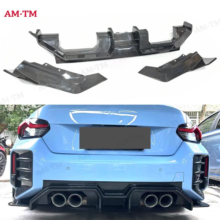 Real Carbon Fiber Car Rear Bumper Diffuser For BMW 2 Series G87 M2 Coupe 2022+ Car Rear Diffuser Splitter Lip Bodykits