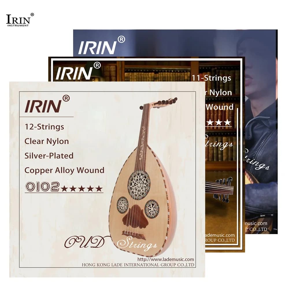 Corde IRIN OUD Turchia Oud Corde di luto arabo O102 Corde da 12 corsie Corda avvolta in nylon trasparente e lega di rame placcato argento