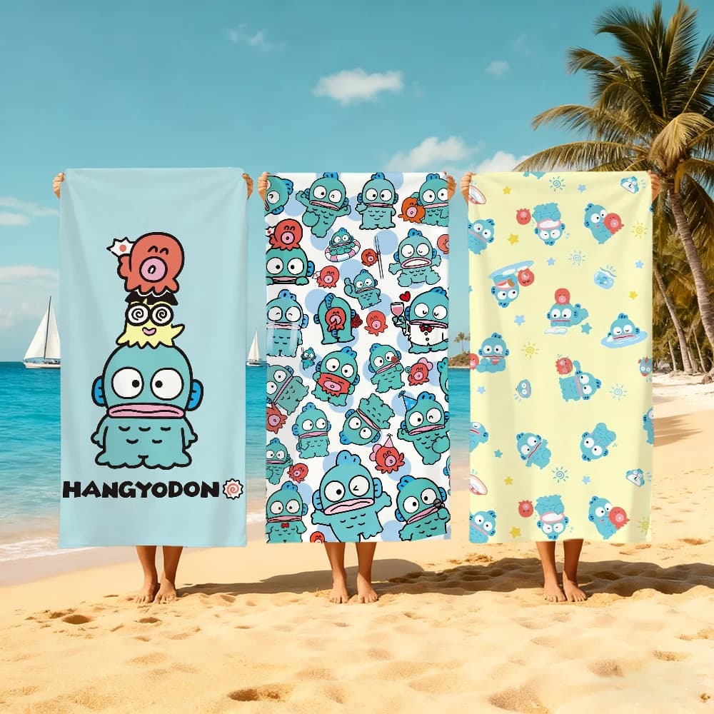 H-hangyodon-n simpatico asciugamano Kawaii da spiaggia, morbido e ad asciugatura rapida, regalo per viaggi, palestra, doccia, campeggio, sport