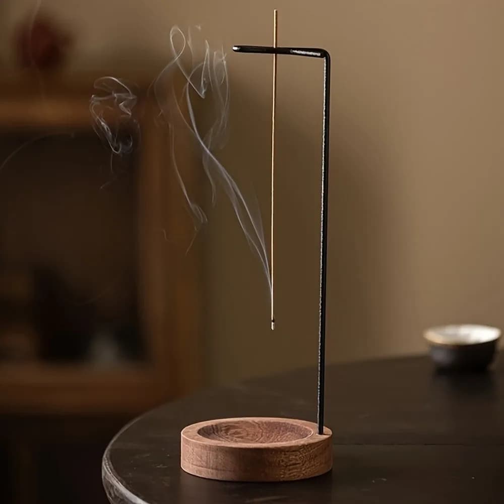 Bruciatore di incenso Porta targa di incenso per zanzare Design anti-cenere Porta bastoncini di incenso capovolto per interni in legno