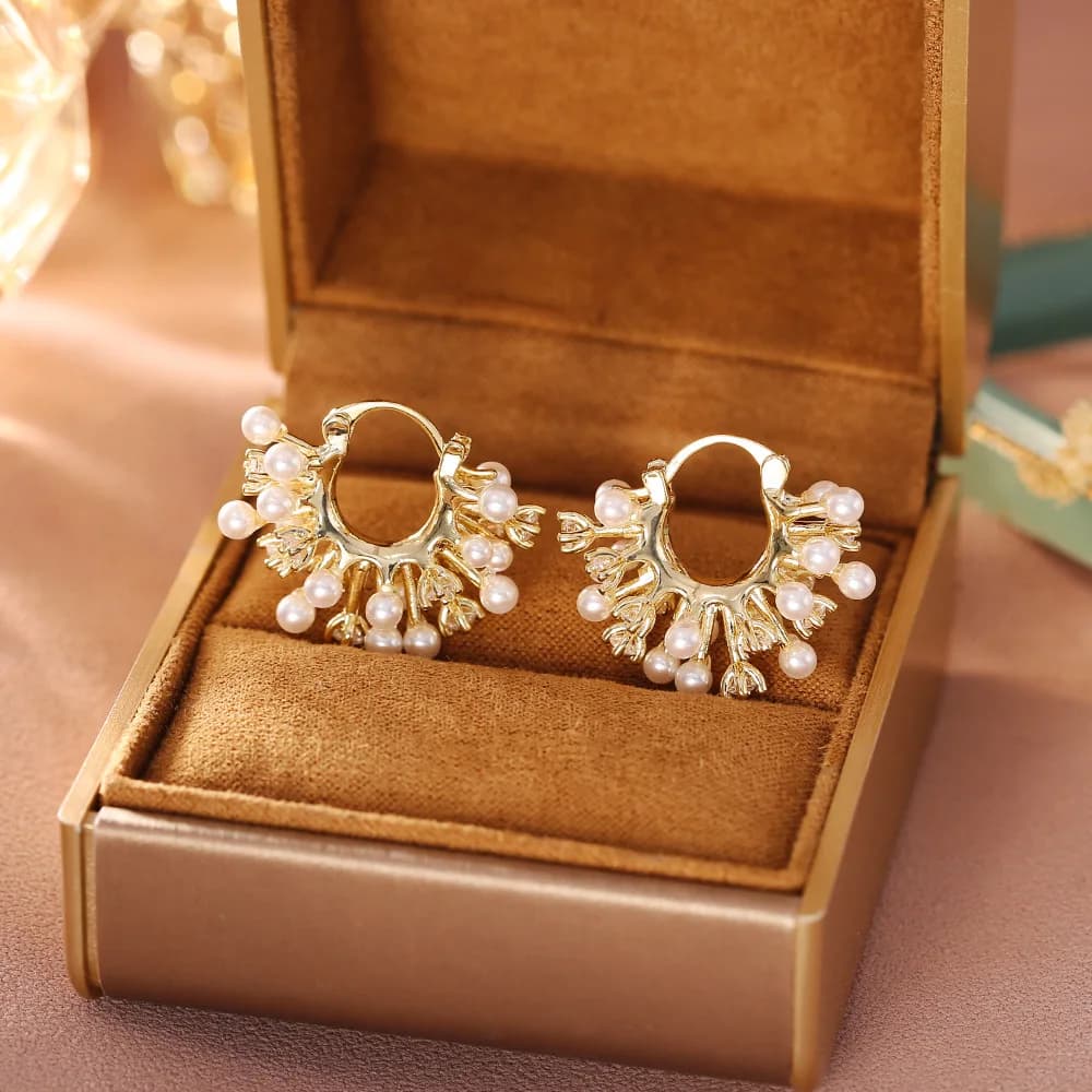 Retro zircon millet beads earrings, light luxury, high-end, exquisite and versatile earrings, niche design, fashionable earrings
