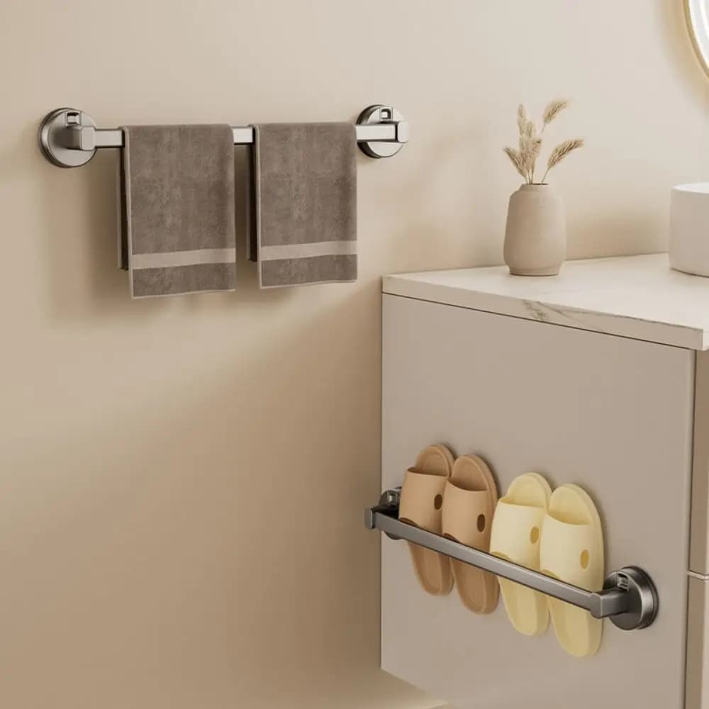Portasciugamani a ventosa Portasciugamani da bagno a stelo singolo a parete Porta asciugamani durevole senza punzonatura Bagno