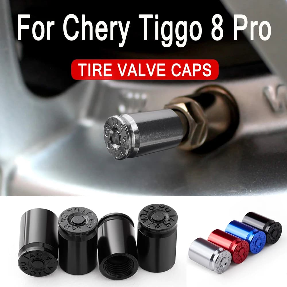 4 Pezzi Tappi Valvola Pneumatici per Chery Tiggo 8 Pro 2022~2026, Accessori Auto, Copri Valvole Antipolvere e Impermeabili