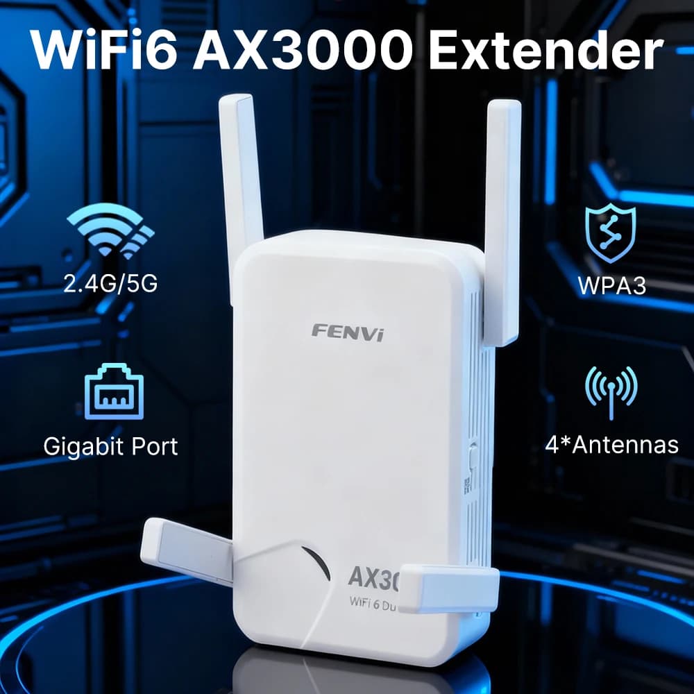 Ripetitore wireless WiFi 6 AX3000 Ripetitore di segnale Wifi6 Dual Band 2.4/5Ghz 802.11ac Gigabit WiFi Amplificatore a lungo raggio WPS Easy Set