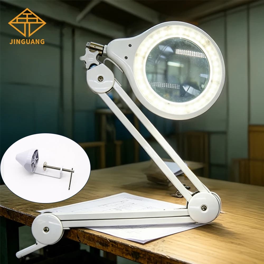 3x/5x/8x Work Bench Diopter Desk Magnifier Lamp Light Magnifying Dental Lab Inspection
