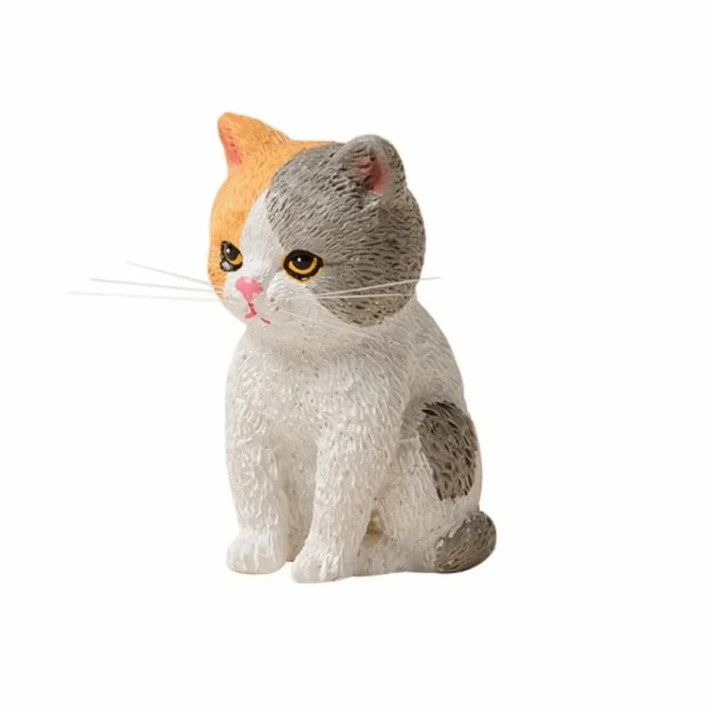 Orange Cat Cat Statues Figurines Tiger Spot Cartoon Style Sitting Cat Pet Model Cute Design Depressed Expression Cat Decoration