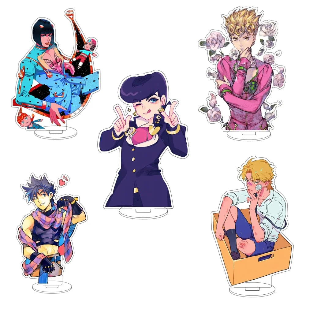 16CM Anime JoJo's Bizarre Adventure Erina Pendleton Jonathan Joestar Joseph Joestar Cos Acrylic Figure Stand Ornaments Gifts