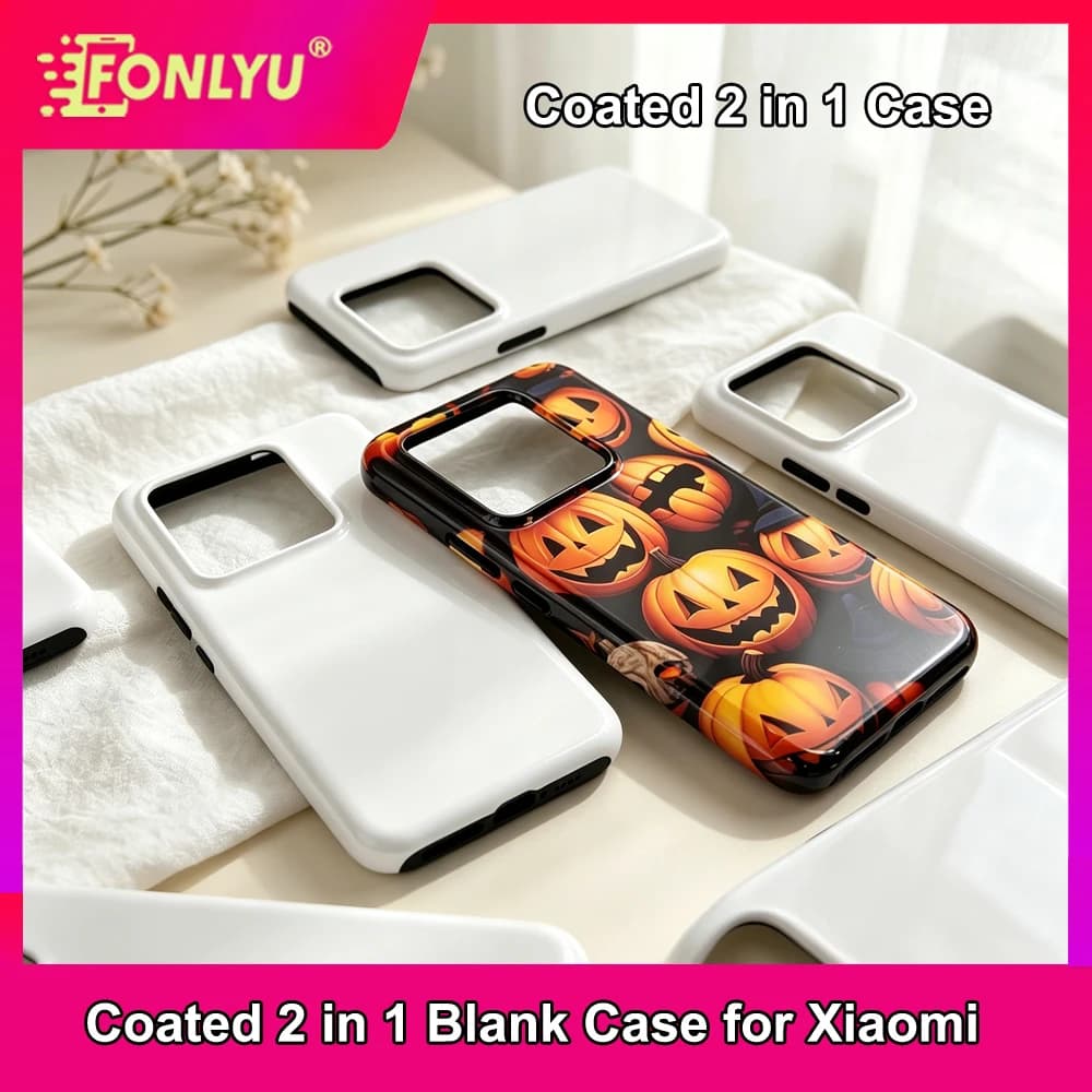 FONLYU 5pcs Coated 2 in 1 Phone Cases Blanks for Xiaomi 17 15 14 13 12 11 Series 3D Sublimation Heat Transfer Printing Covers