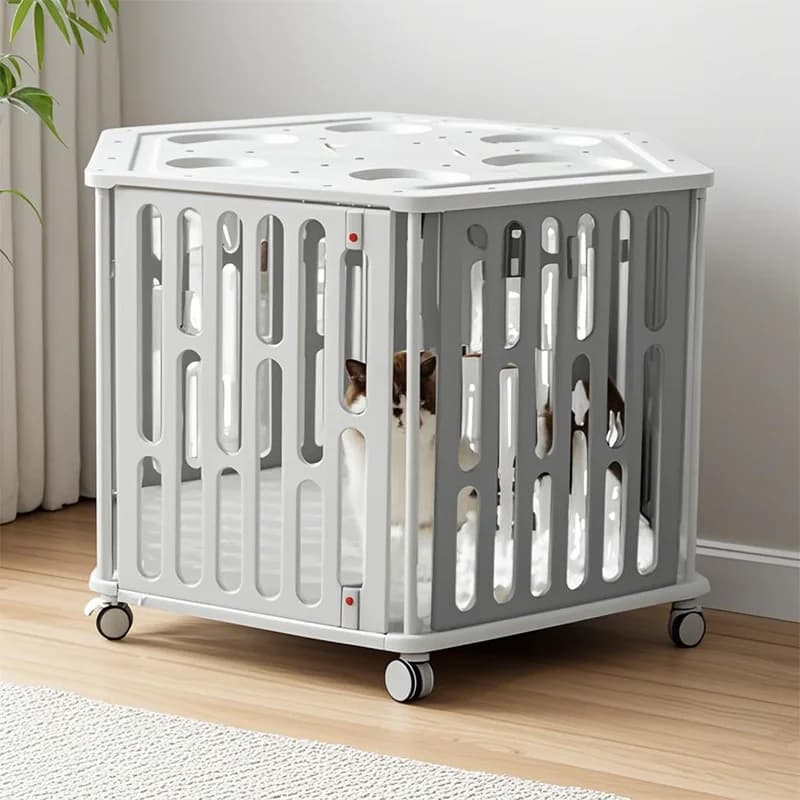 Cuccia in acciaio con motivo solido con chiusura a bottone portatile piccola Cuccia pieghevole per cani e gatti approvata dalla compagnia aerea Vassoio in plastica per animali domestici all'aperto