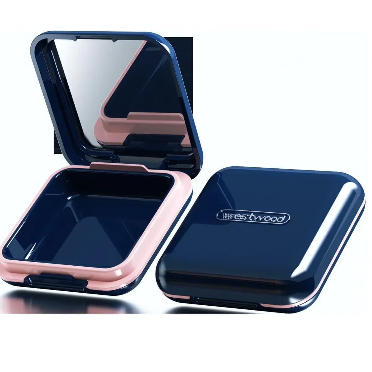 5Pcs Orthodontic Retainer Case for Invisible Braces Plastic Storage Box with Lid Mirror Hinge and Teeth Cleaning Tool