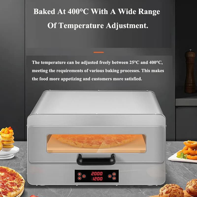 Macchina commerciale per torrefazione di carne con forno per pizza a strato singolo con tecnologia di cottura in lastra di pietra