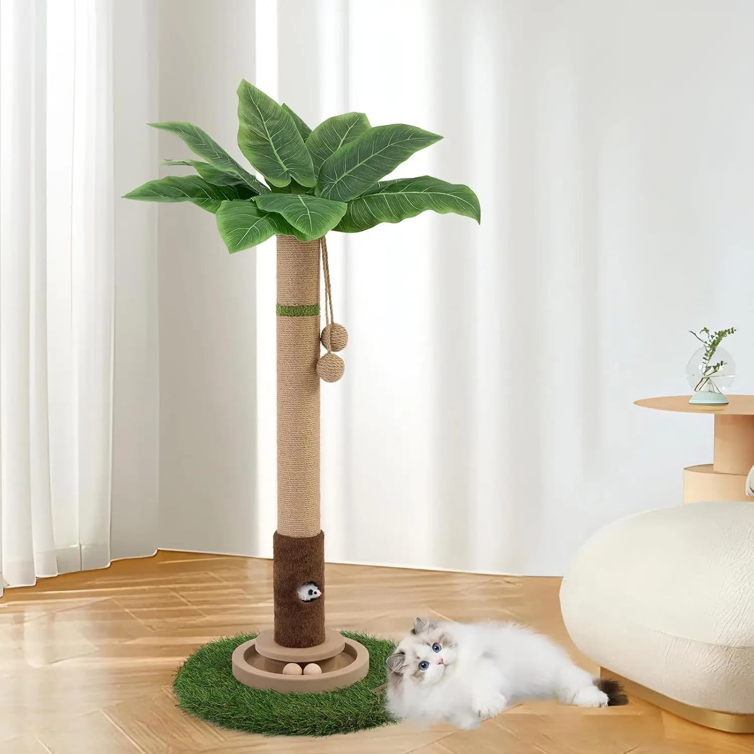 Tiragraffi per Gatti Alto 35'' con Torre Tiragraffi e Giocattolo a Forma di Topo per Gatti da Interno