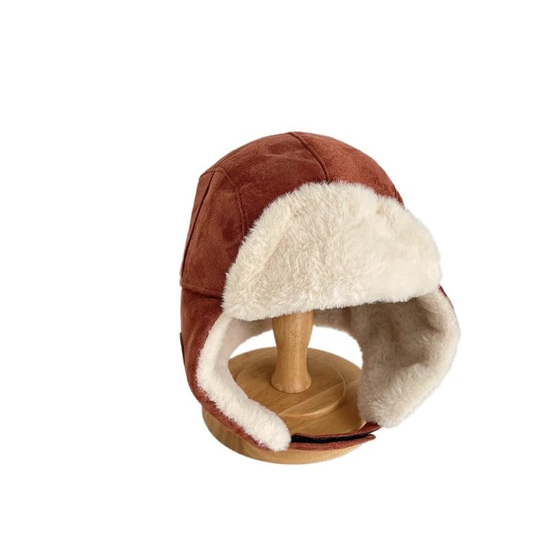 Berretto da Sci Cartoon con Occhiali, Protezione Morbida per le Orecchie, Cappello Ispessito Antivento in Peluche, Stile Pilota, Abbigliamento da Strada