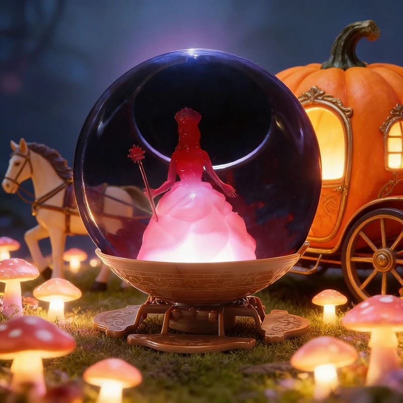 Tema principessa Sfera di cristallo Luce notturna a led Lampada decorativa fiaba Decorazione della tavola della camera da letto di casa Regalo di compleanno per bambini