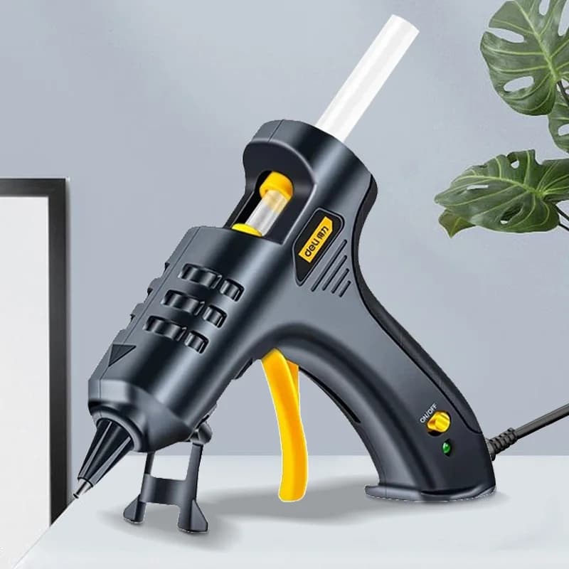 Deli 20W Riscaldatore ad alta temperatura Fusione Pistola per colla a caldo Strumento di riparazione fai da te Mini pistola termica con stick di colla Pistola per colla a caldo