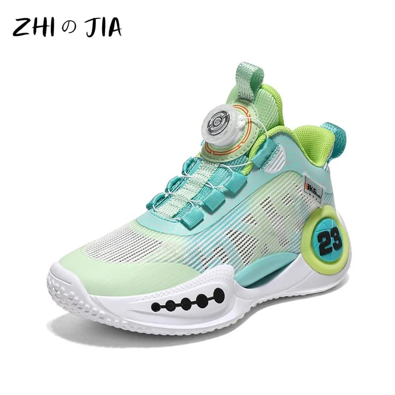 Estate nuova fibbia rotante scarpe sportive per bambini ragazzi mesh sneaker traspirante calzature da corsa antiscivolo alla moda