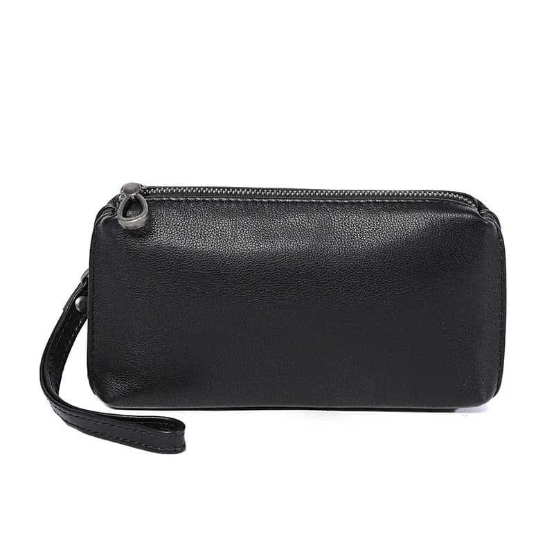 Portafoglio da uomo in vera pelle Borsa per telefono Borsa da uomo in morbida pelle di vacchetta Porta carte di credito Portafogli Portamonete Borse per soldi maschili