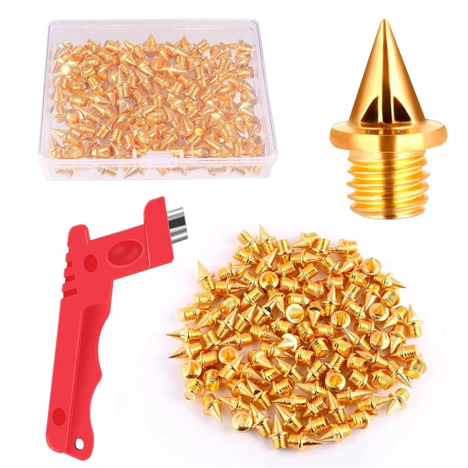 Borchie e Spuntoni Conici in Acciaio Inox Oro e Argento per Fai da Te, Rivetti Punk per Abbigliamento, Borse, Scarpe e Pelle