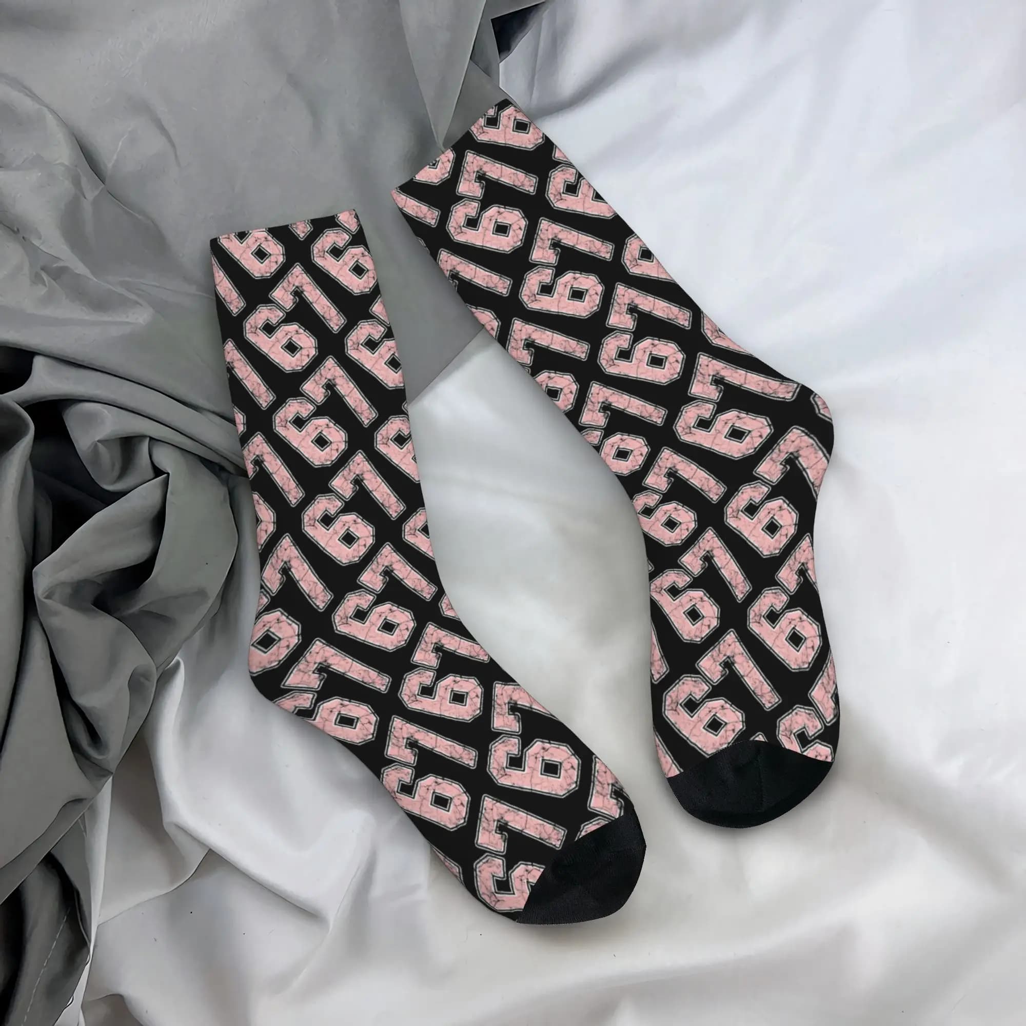 Custom Funny Sixty Seven Dress Socks Men Women Warm Funny Novelty Crew Socks