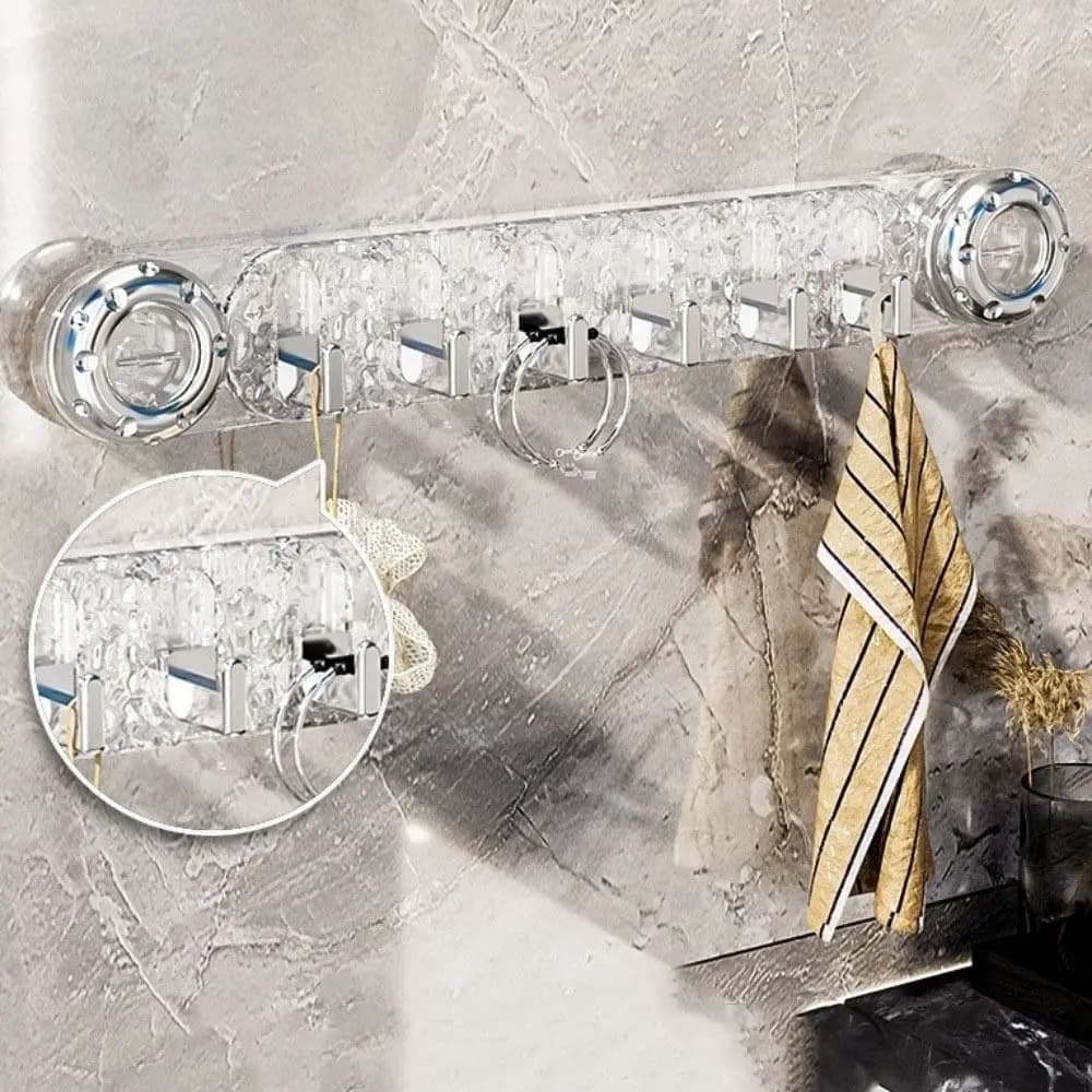 Ganci a ventosa pratici in plastica, impermeabili, rimovibili, porta asciugamani per doccia, senza fori, per bagno e cucina