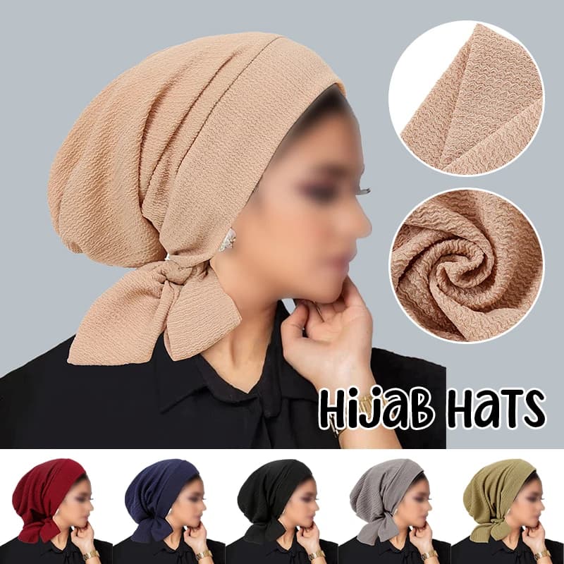 2025 Ramadan Donne Turbante Piega Cappelli Hijab Coda Lunga Testa Avvolge Elastico Cappelli Musulmani Traspirante Chemio Cap Per Le Donne Ragazze