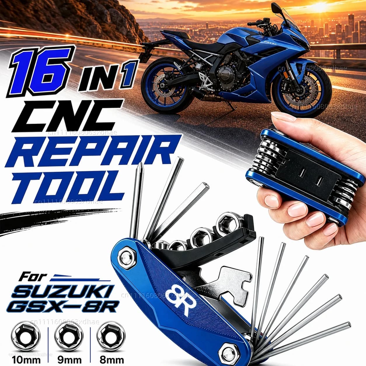 Multifunction Motorcycle Repair Kit for SUZUKI GSX-8R GSX8R GSX 8 R 2023 2024 2025 - Screwdrivers, Keys and Hexagonal Keys