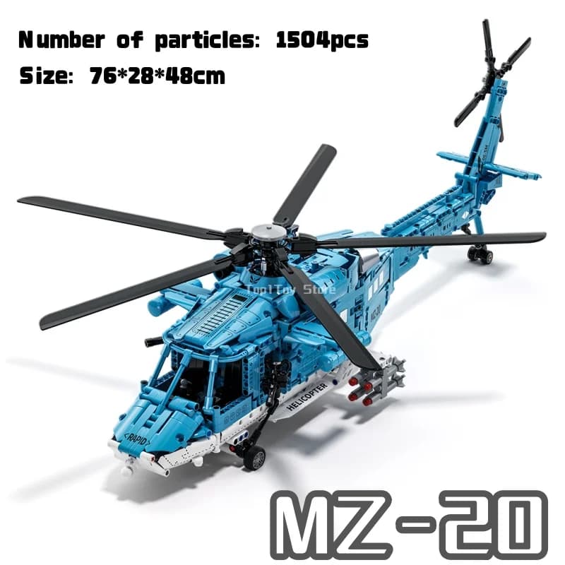 1504PCS WW2 Tecnologia Militare Elicottero Armato 22 Building Blocks Forze Aerea Aereo MOC Modello Mattoni Giocattoli Set Per I Ragazzi Regali