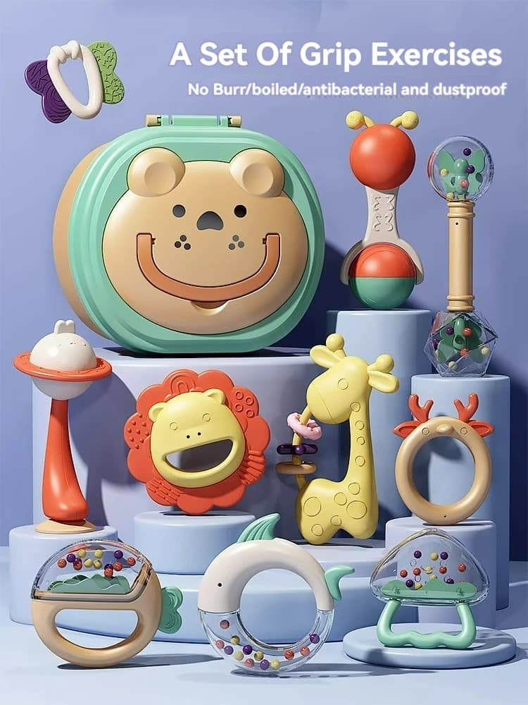 Giocattoli per lo sviluppo del bambino 0 6 12 mesi massaggiagengive sensoriale sonaglio giocattoli educativi per bambini giocattoli per la dentizione morbidi giochi per bambini 1 anno