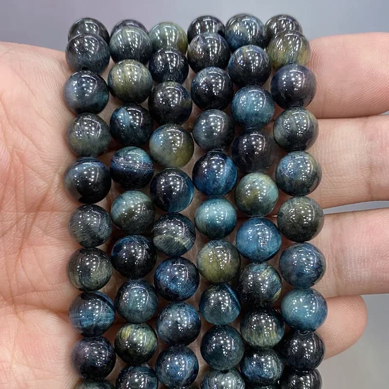 Multicolor Blu Grigio Occhio di Tigre Agate Perline Rotonde Fai Da Te Pendenti E Ciondoli Bracciale Orecchini Pietra Naturale Per La Produzione di Gioielli 15 "pollici 8MM