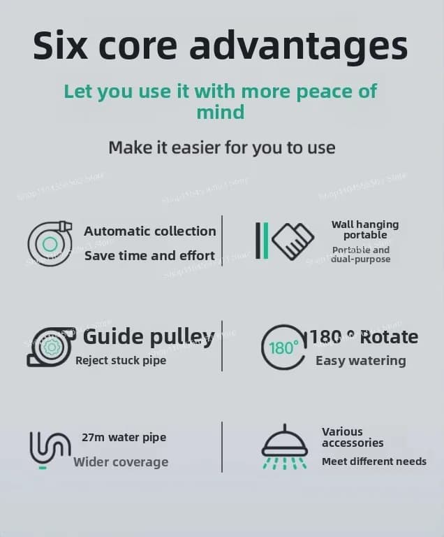 Flexible hose and wall mounted automatic reel Flexible irrigation system High pressure washing machine Retractable garden coil for water