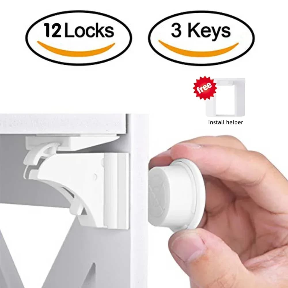Serratura magnetica per bambini Protezione per bambini Serratura di sicurezza per bambini Chiusura per cassetto Chiusura per porta dell'armadio Limitatore Serrature di sicurezza per bambini